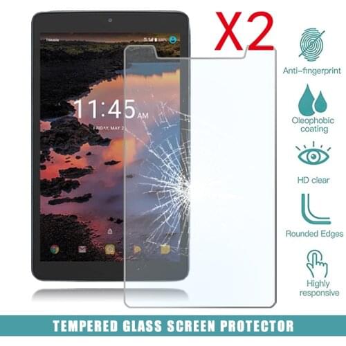 2Pcs Tablet Tempered Glass Screen Protector Cover for Alcatel A30 8.0" Anti-Vibration Tablet Computer Tempered Film