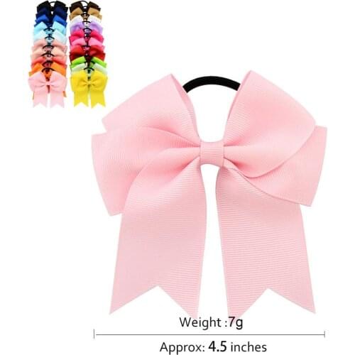 4.5inch Bowknot Elactic Band Kids Baby Newborn Girls Bow Hair Clips Headwear Accessories Custom color
