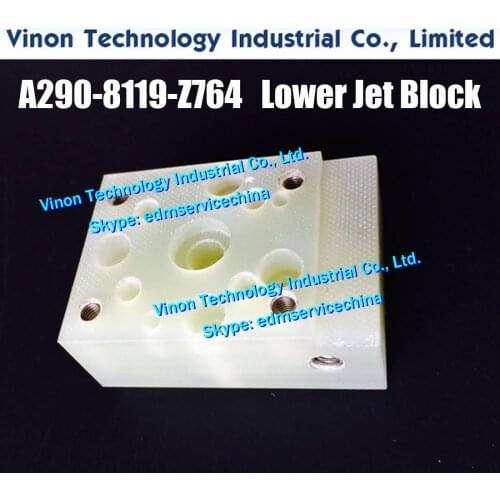 A290-8119-Z764 edm Lower Jet Block for Fanuc iD,iE,CiA,C400iA,C600iA series. Fanuc edm wear parts A290.8119.Z764,A2908119Z764