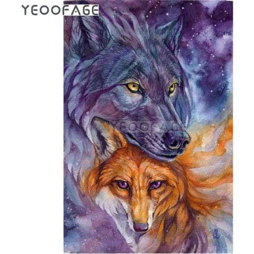 Diamond embroidery animals Rhinestones Full square Drill Mosaic Kit 5D DIY Diamond Painting Cross Stitch Wolf and fox icon