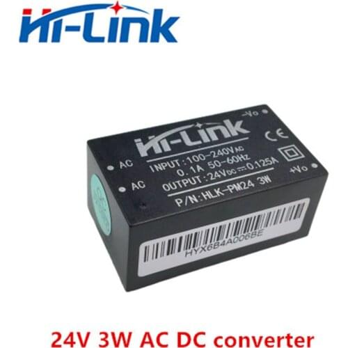Free shipping 220v 24V 3W AC DC isolated power supply module smart home HLK-PM24 switching mode AC DC converter