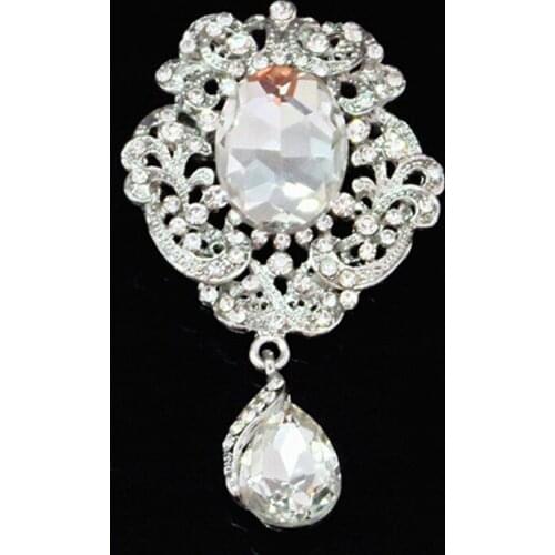 DHL Fedex Free Shipping Big Crystal Rhinestone Flower Drop Brooch Wedding Bouquet Brooch