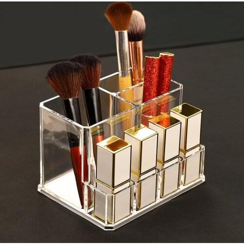 Cosmetics Brush Storage Case Acrylic Makeup Tools Pencil Container Makeup Organizer Transparent Storage Box