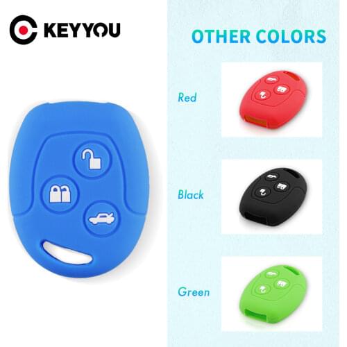 KEYYOU 20x 3 Buttons Key Case Cover For Ford Focus Mondeo Galaxy Festiva Fusion Fiesta KA Holder Protector Remote Silicone Car