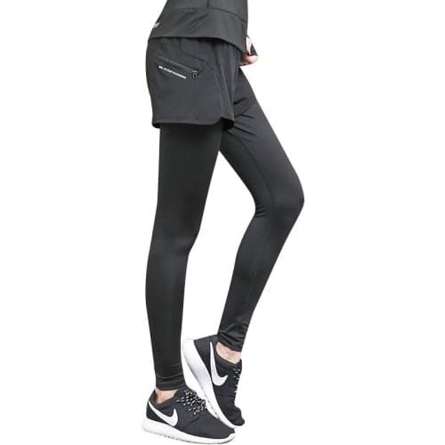 Women High Waisted Yoga Pants fake two pieces Seamless Leggings High Elastic for Fitness Running Exercise Tights Leggins