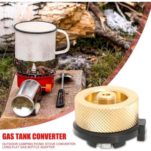 Durable Converter Solid Color Classic Delicate Outdoor Camping Picnic Stove Connector Conversion Head Long Gas Tank Converter