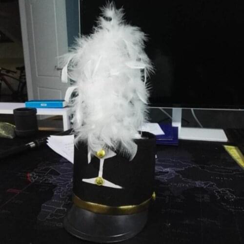 Customized Honour Guard Top Hats With Feather Music Drum Team Hats Soldier Military Headwear School Performance Accessories