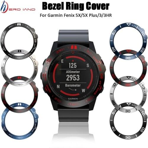Watch Ring Adhesive Cover Anti Scratch Metal Case For Garmin Fenix 5X /5X Plus Bezel Insert Fenix 3 Fenix 3 HR