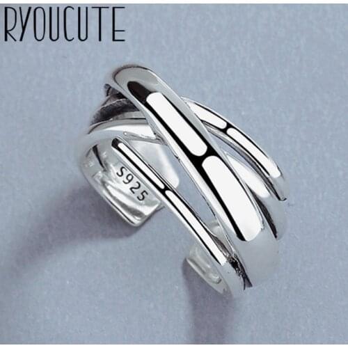 Wholesale Real Silver Color Irregular Rings For Women Big Antique Rings Finger Jewelry High Quality