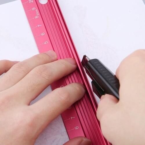 Professional Aluminum Alloy Straight Ruler Protective Scale Measuring Engineers Drawing Tool 20/30/45cm M5TE