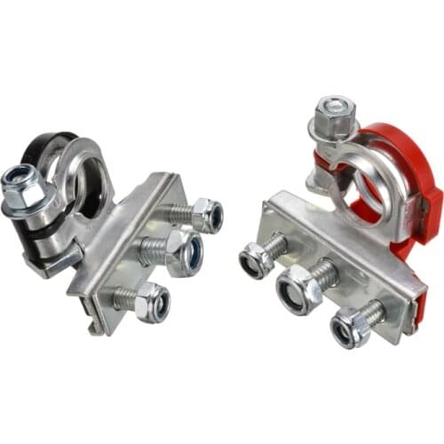 Mayitr 2pcs 3 Way 12V Iron Copper Battery Terminal Connector Clamps For Caravan Car Van Auto Motorhome 45AH-200AH