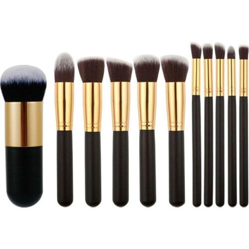 Fashion Luxury 11PCS Makeup Brushes Kit Foundation Powder Blush Eyeshadow Concealer Lip Eye Make Up Brush Cosmetics Beauty Tools