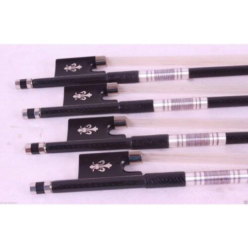 New 4pcs Top grade Carbon fiber 4/4 violin Bow Straight Pretty inlay #97New