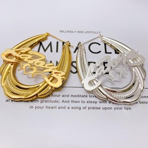 New Style Custom Earrings Your Name Earrings Jewelry Personalized Name Large Earrings For Women Brincos Bohemia Round Bijoux