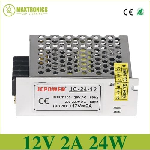 Wholesale price Best quality 12V 2A 24W Switching Power Supply Driver for LED Strip AC 100-220V Input to DC 12V