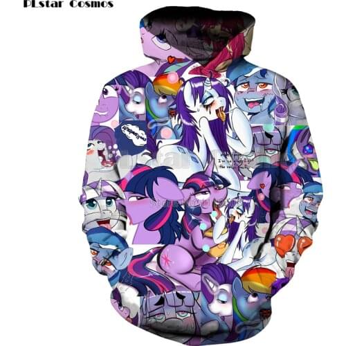 PLstar Cosmos 2018 Cute Brand pullover Outerwear women men Clothing Coat Little Pony Jackets Coat sweatshirt Hoodies