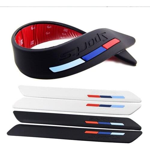 2Pcs Universal Car Front Rear Bumper Protector Corner Guard Scratch Strip Sticker Rubber Auto Bumper Protection Strips