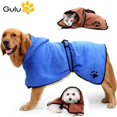 Pet Dog Towel Quick Dry Bathrobe Microfiber Warm Dog Clothes Bath Grooming Pet Absorbent Towel