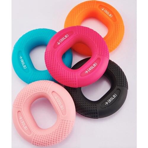 Adjustable Silicone Gripping Ring Hand Grip 20-80LB Finger Forearm Trainer Home Gym Sport Portable Fitness Equipment