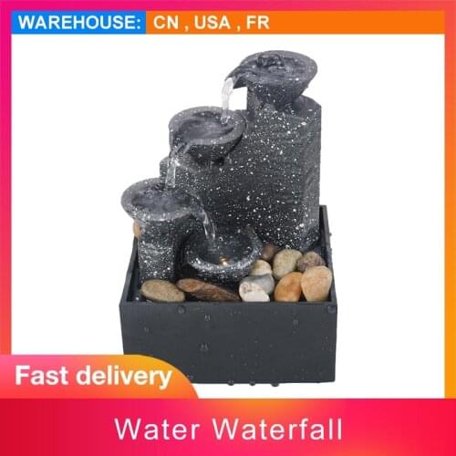 11x9x17cm LED USB Indoor Water Fountain Lighted Waterfall Tabletop Fountain With Stones For Office Home Decoration Dropshipping