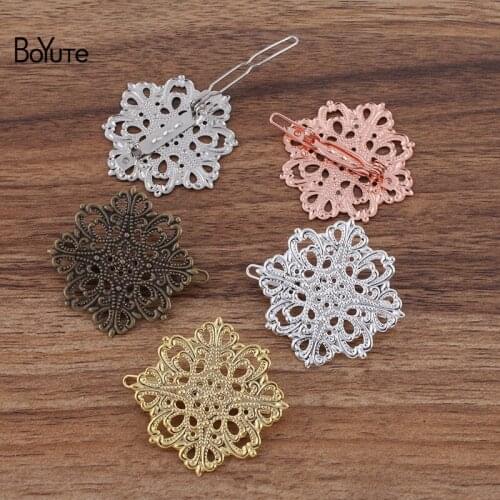 BoYuTe (20 Pieces/Lot) 42MM Filigree Flower Hair Clips Frog Hairpins Vintage Hair Accessories Wholesale