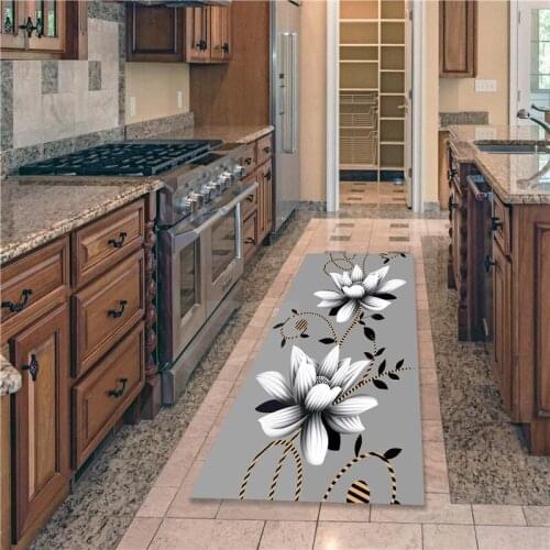 Vintage Entrance Door Kitchen Mat Boho Floor Mat Carpet Flower Outdoor Rugs And Carpets For Home Living Room Kitchen Room