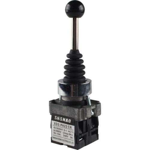 XD2PA22 Joystick Switch 22mm 2Position Spring Return Wobble Momentary Latching Cross Rocker Controller Switch for Boat