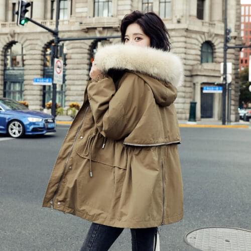 Women Winter Fleece Inside Plus Size Thick Warm Mid-Long Hooded Parkas Jackets Female Slim Padded Parkas Casaco Feminino X118
