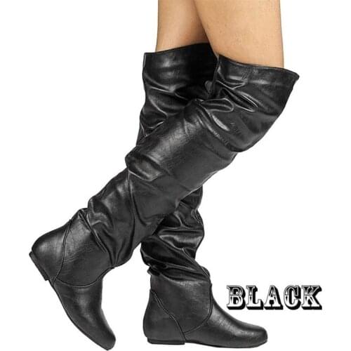 Over-the-Knee Boots Womens Square Block Heel Platform Side Zipper Autumn Winter Thigh Boots 15CM High Heels 2020