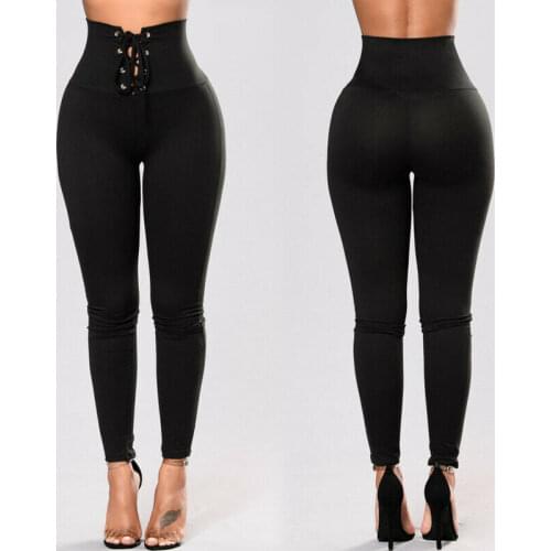 2019 Women Lady Pencil Stretchy Pants Lady Girls Casual Jeggings Skinny High Waist Slim Trousers