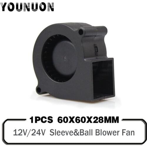 1PCS 12V 24V 6028 6cm 60mm Blower Fan DC Turbo Centrifuge Cooling Cooler Blower Fan 60x60x28mm DC Turbo Blower Cooler Fans