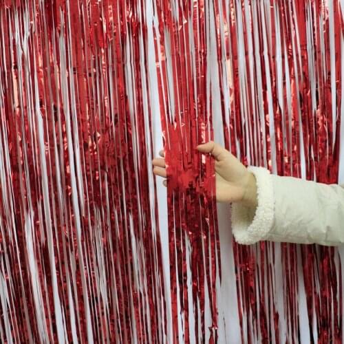 100x200cm Party Curtain Glossy Uniform Color Aluminium Adhesive Fringe Curtain for Party Party Curtain Glossy