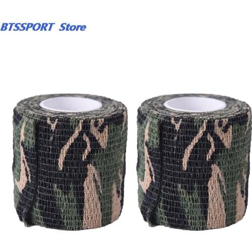 2PCS 4.5M Military Stretch Medical Bandage Camouflage Tape Self-Adhesive Gun Decor