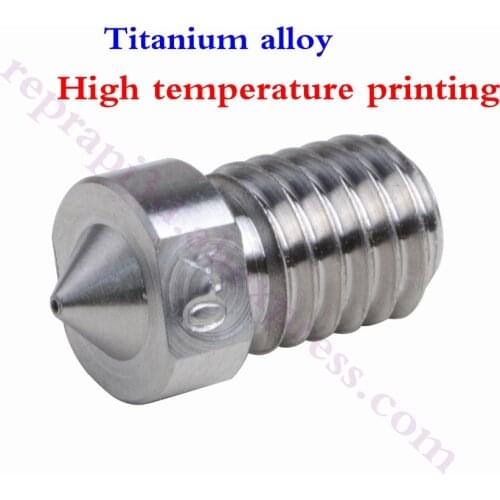 2pcs Titanium alloy High Temperature V6 nozzle M6 hardened nozzle For 1.75 MK Ultimaker Prusa i3 Titan extruder 3D Printer