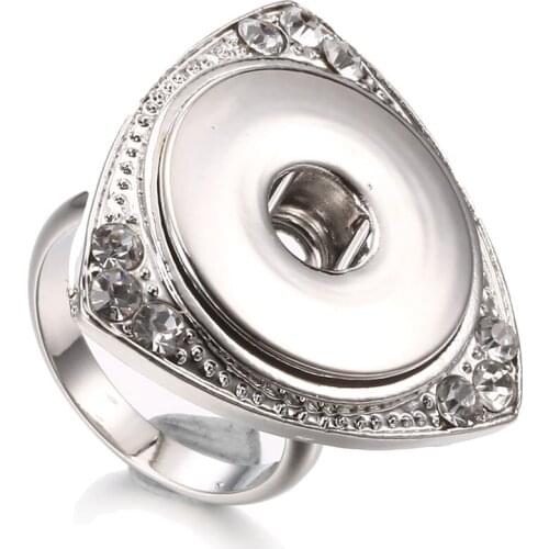 2020 Fashion Snap Jewelry Vintage Crystal DIY Elastic Adjustable Snaps Ring Fit 18mm Snap Button Rings Charm For Women Men Ring