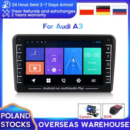 8 inch IPS Car Android Multimedia System For Audi A3 8P 2003-2012 S3 2006-2012 RS3 2011 USB BT WIFI DVR GPS Headunit with button