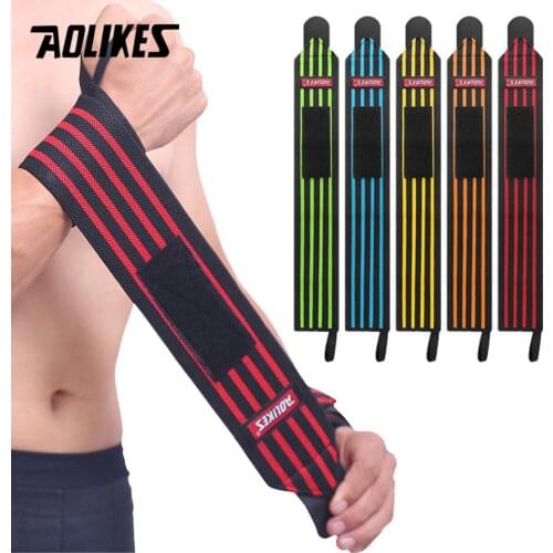 AOLIKES 1PCS Wrist Support Straps Wraps For Weight Lifting Fitness Gym Sport Wristbands