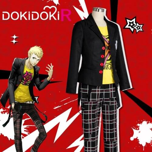 DokiDoki-R Game Persona 5 Cosplay Ryuji Sakamoto Costume Men School Uniform Persona 5 Cosplay Costume Ryuji Sakamoto Cosplays