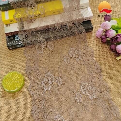 E1180-1*18CM Lace elastic lace fabric ribbon for fabric wedding elastic lace decoration white large edge