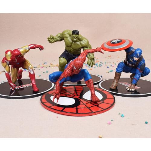 Marvel Avengers Q-Version Iron Spider Man Hulk Captain America Doll Model Anime Figures Favorites Collect Ornaments