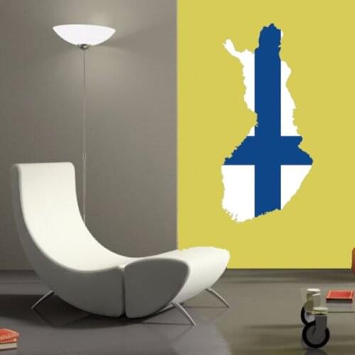 Flag Map of Finland Wall Vinyl Sticker Custom Home Decor Decals Wedding Plastic Wallpaper Creative Poster