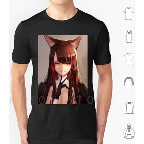Azur Lane-Akagi T Shirt Cotton Men Diy Print Azur Lane Akagi Fox Girls Ears Fluffy Big Boobs Hot Anime Phone Game