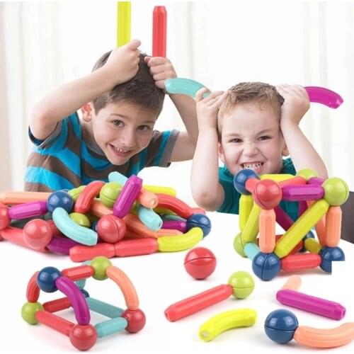 JINLETONG Big Size Magnetic Sticks Building Blocks Set Kids Educational Toys for Children Magnetic Toy Bricks