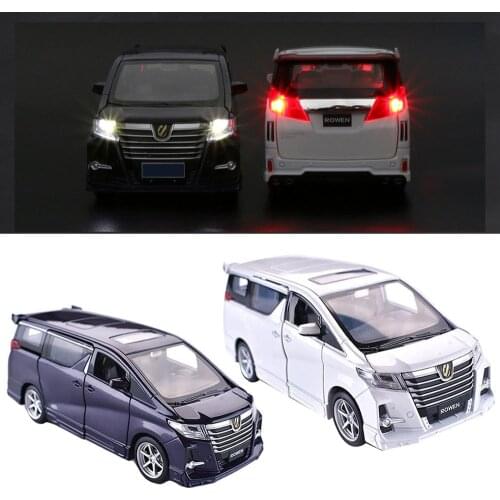 1/32 Mini Diecast Pull back Car for Toyota Alphard Model with Light Music Toy Model Baby Cars Gift Children Toys