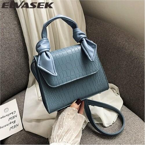 ELVASEK Pattern Leather Crossbody Bags For Women 2020 Fashion Solid Color Shoulder Bag Female Handbag And Purses With Handle New