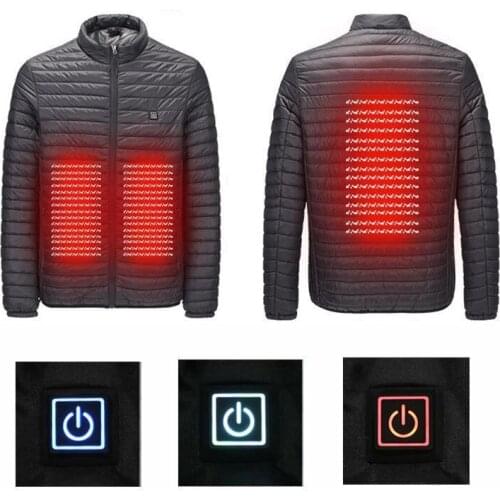 S-5XL Men Heated Jackets Winter Thermal Warm Hooded Heating Clothing USB Constant Temperature Waterproof Coats