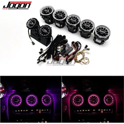 64color Atmosphere Ambient Light Lamp For Mercedes Benz C Class W205 GLC X253 Dashboard Air Condition Rear Air Vent Outlet Trim