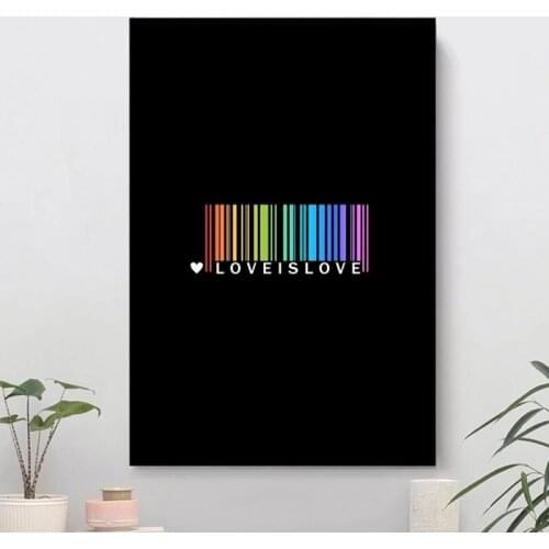 Love is Love LGBT Pride t shirt Home Decor Large Wall Pictures For Living Room Posters HD Canvas Paintings