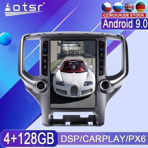 4+128GB For Dodge RAM Android Radio Tape Recorder 2018-2020 Car Multimedia Player Stereo Head Unit PX6 Tesla GPS Navi Auto Audio