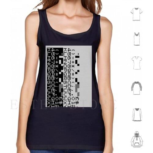 Zx Font Tank Tops Vest Sleeveless Computer Zx80 Zx81 Zx Spectrum Clive Amstrad Kempston Micro Microcmputer 1K 16K 48K 128K